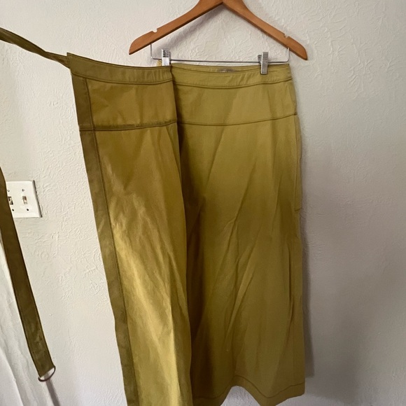 SITKA SEMSCH 100% Cotton Green Wrap Asymmetrical Long with Pockets Skirt Small - Picture 9 of 12